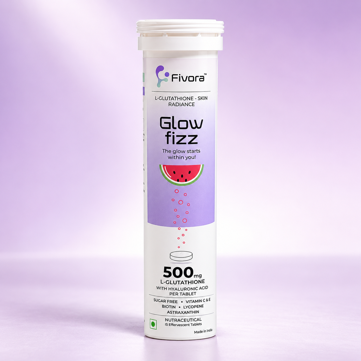 Fivora Glow Fizz — L-Glutathione Effervescent Tablets with Hyaluronic