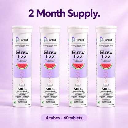 Fivora Glow Fizz — L-Glutathione Effervescent Tablets with Hyaluronic Acid (15 Tabs)